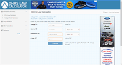 Desktop Screenshot of ohmslawcalculator.com